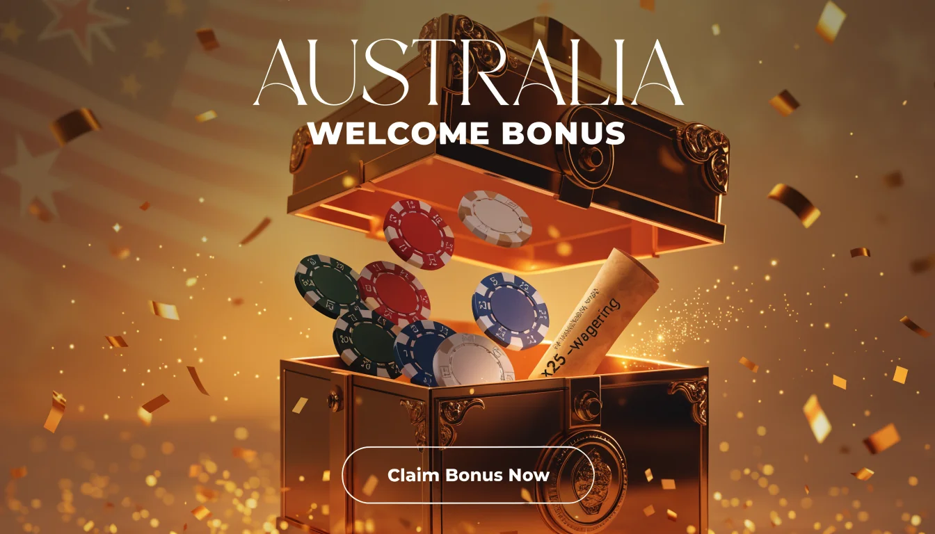 Gold gift box with casino chips and wagering note