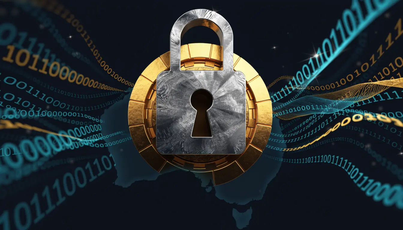Digital padlock over casino chip representing encryption